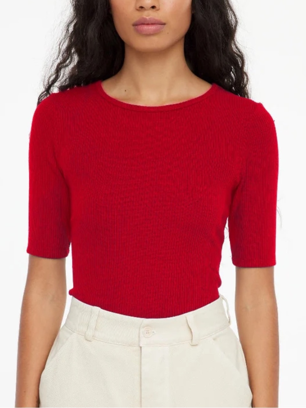 Lacausa Sweater Ribbed Tee Sz S